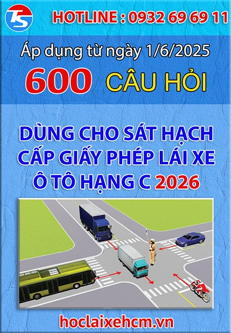 Ôn thi lý thuyết ô tô hạng C 600 câu hỏi