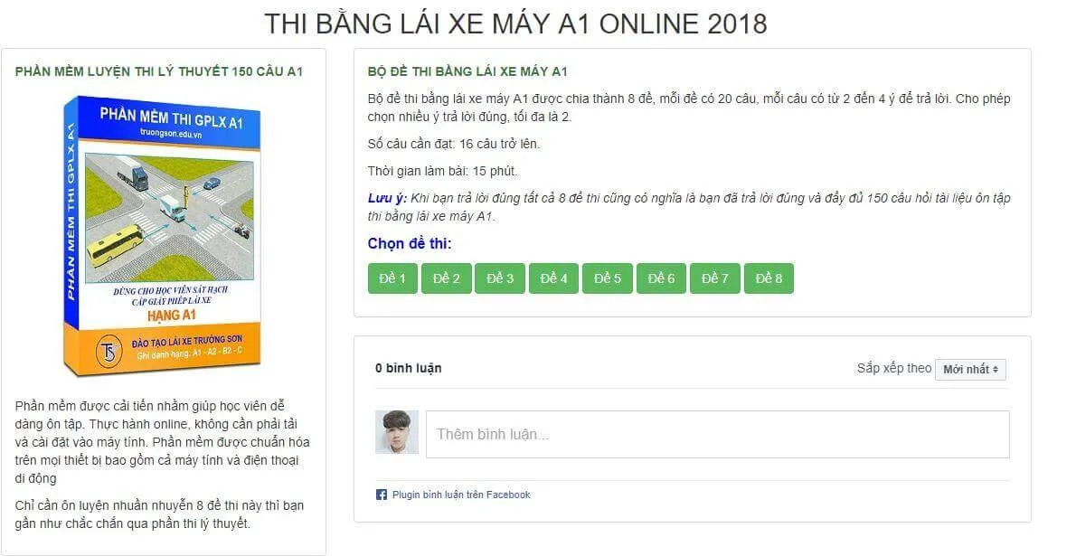 Bộ Đề Thi Trắc Nghiệm Lái Xe A1 Online| Đề Thi Thử