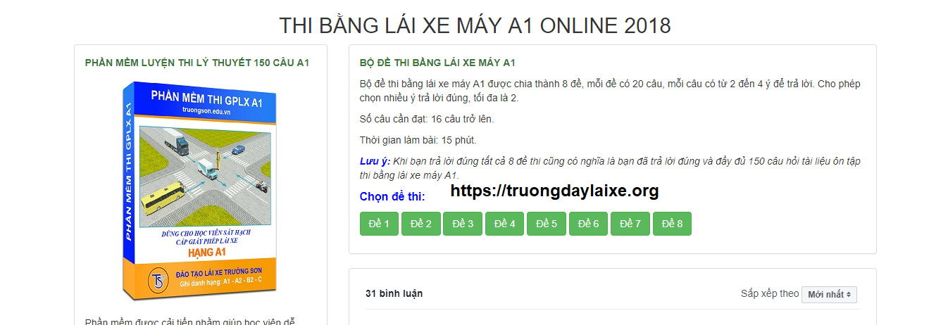 Bộ Đề Thi Trắc Nghiệm Lái Xe A1 Online| Đề Thi Thử 6 Bộ Đề Thi Trắc Nghiệm Lái Xe A1 Online