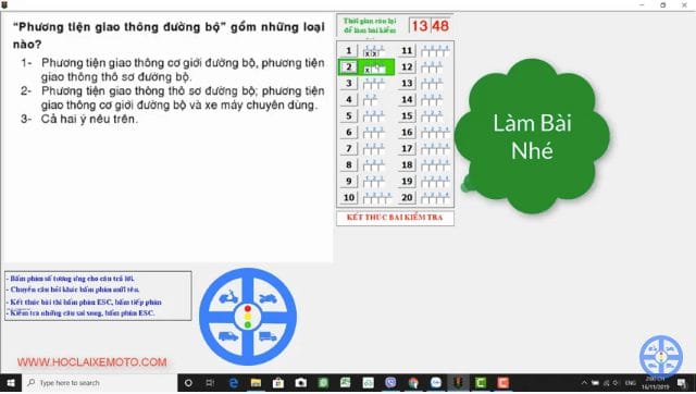 HƯỚNG DẪN THI LÝ THUYẾT LÁI XE A1 TRÊN MÁY TÍNH 1
