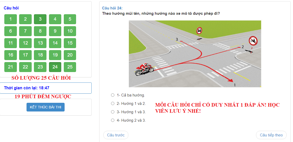 Cấu Trúc Bộ Đề Thi Bằng Lái Xe Máy