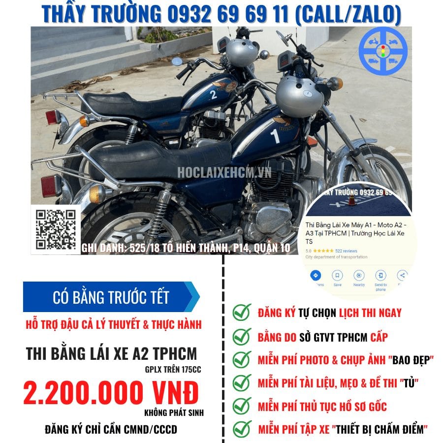 Thi Bằng Lái Xe A2 Tại TPHCM - Lấy Bằng Trước Tết 2023