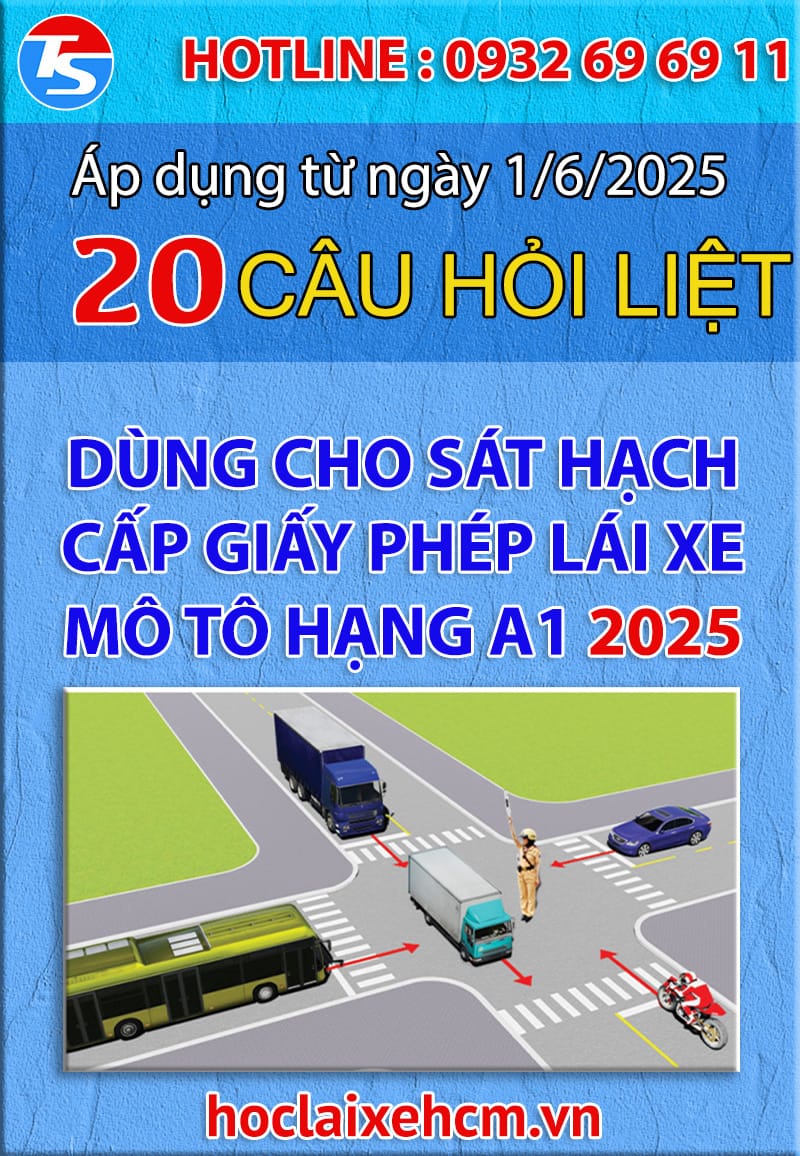 20 câu điểm liệt thi bằng lái xe máy a1 2023 200 câu hỏi